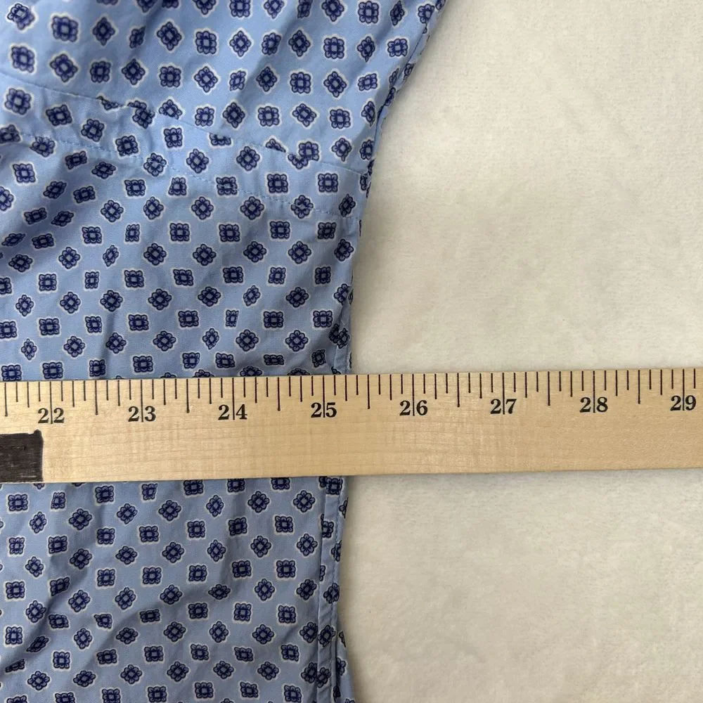 Polo Ralph Lauren Dress Shirt Mens 2XL Light Blue Geometric Print Button‎ Down